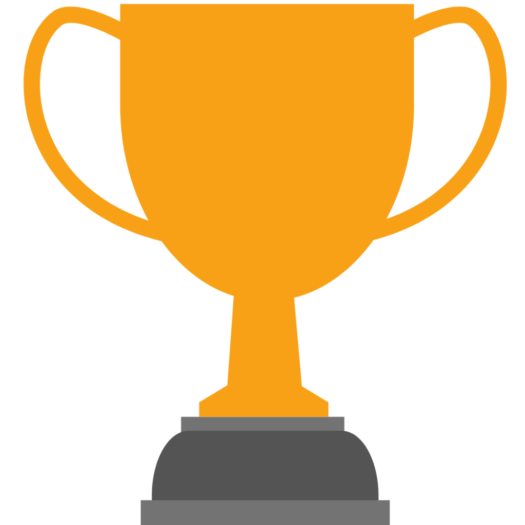 A simple icon of an orange trophy
